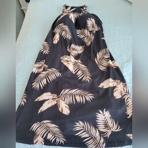 Tropical Leaf Print Swim Cover-Up